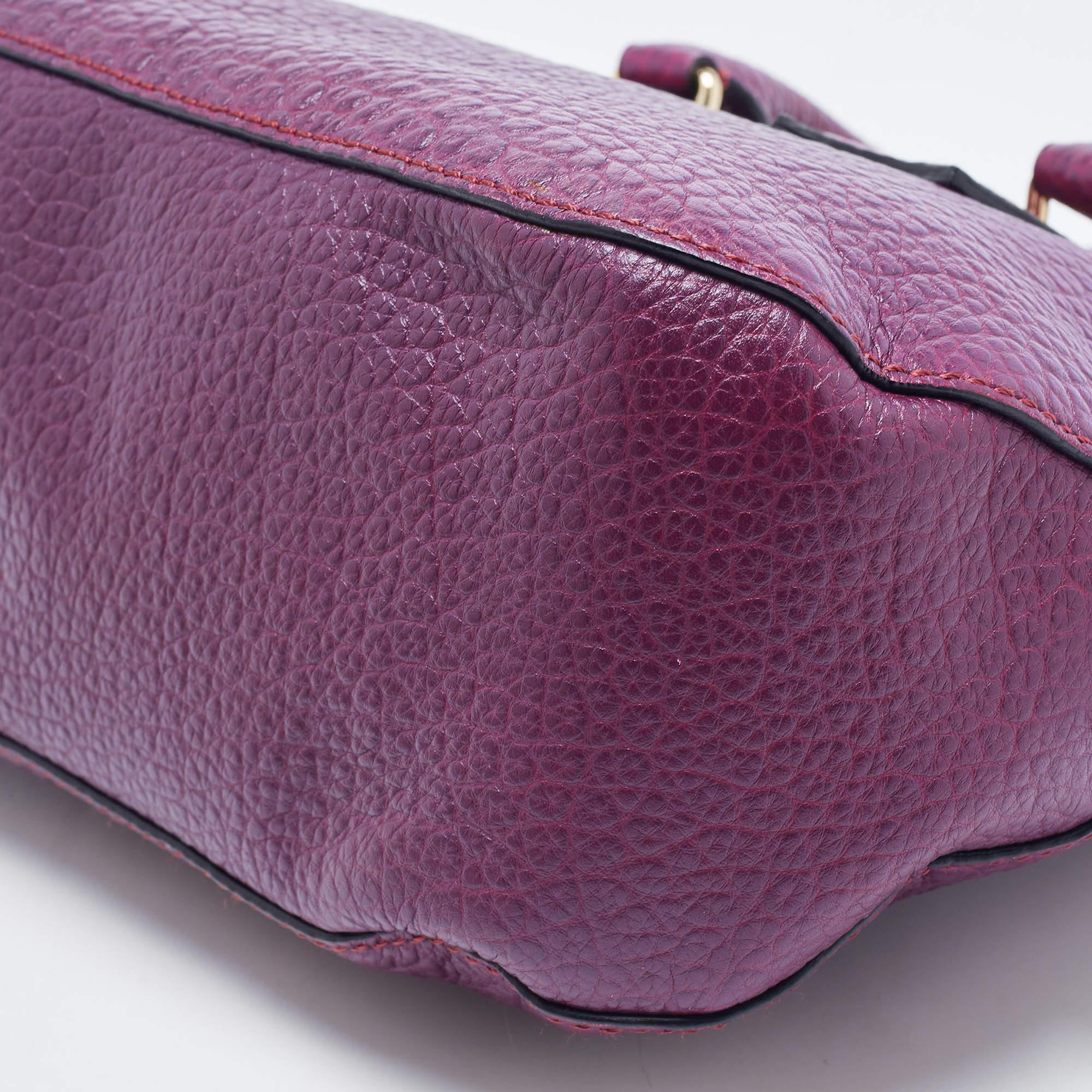 Burberry Purple Leather Orchard Bowler Bag 6