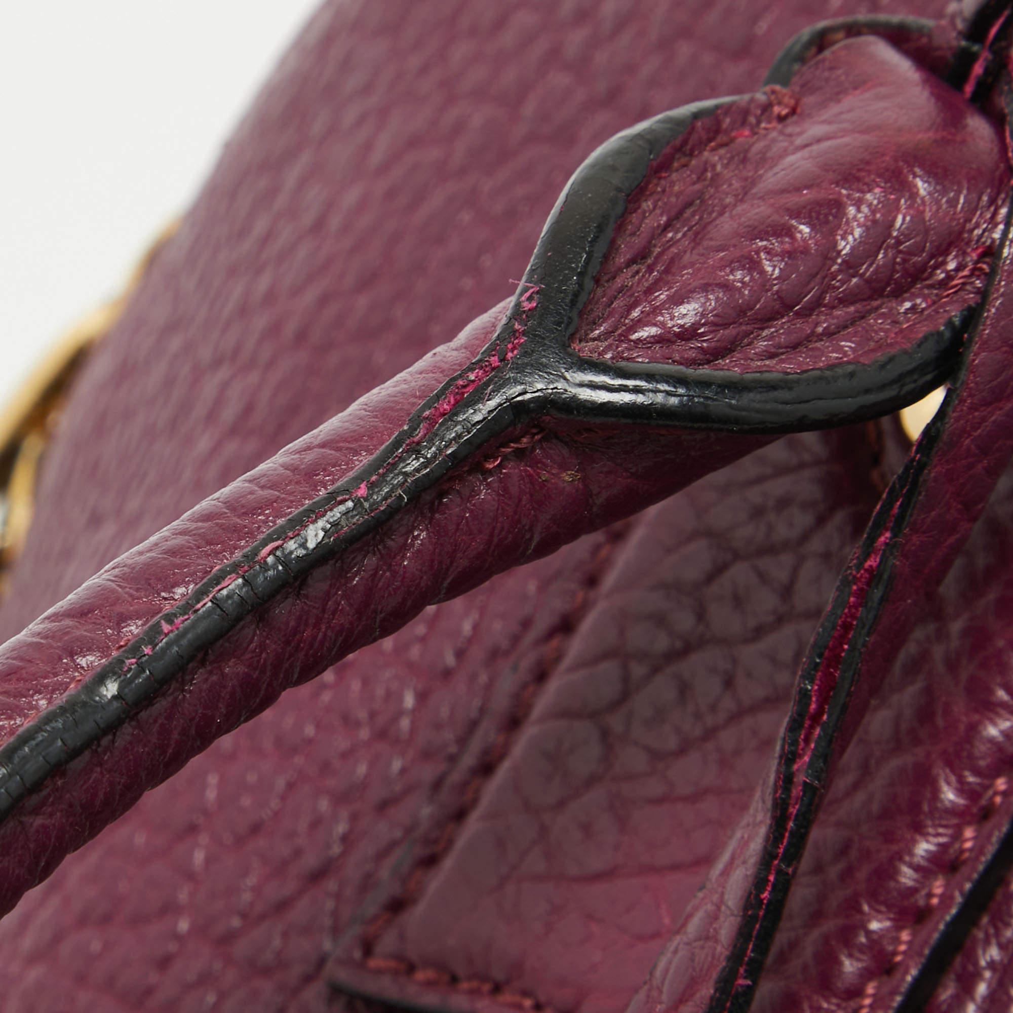 Burberry Purple Leather Orchard Bowler Bag For Sale 7