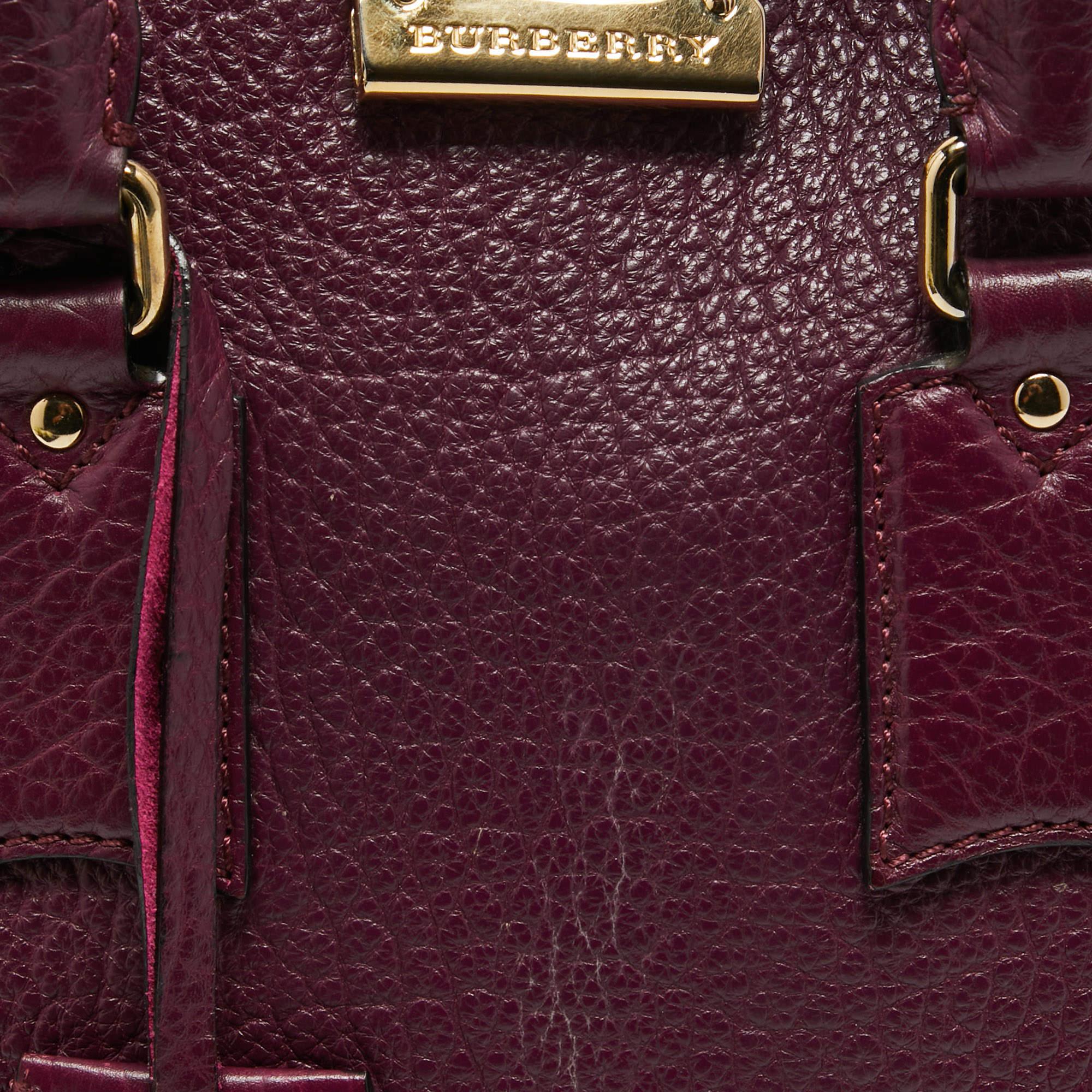 Burberry Purple Leather Orchard Bowler Bag For Sale 10