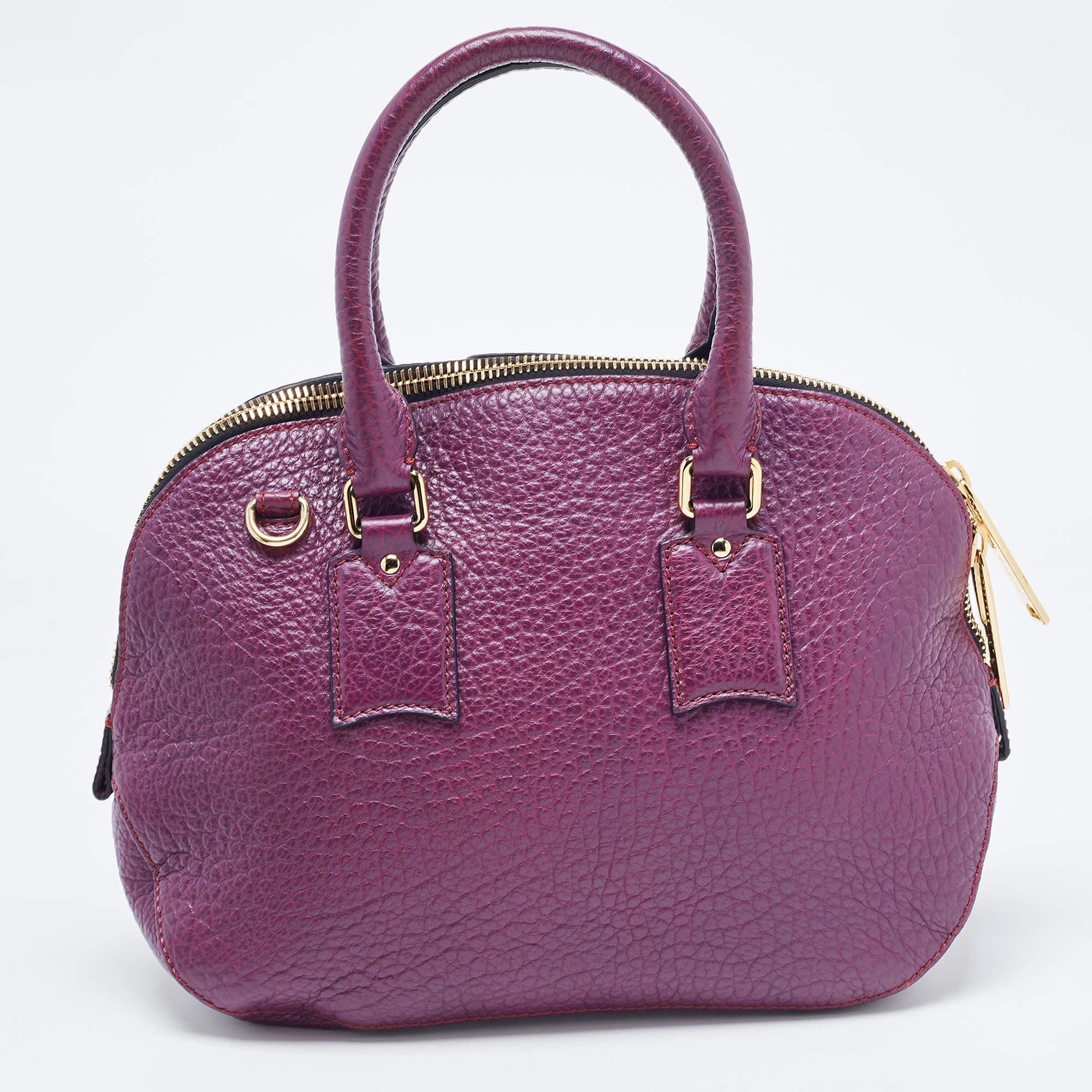 Burberry Purple Leather Orchard Bowler Bag at 1stDibs