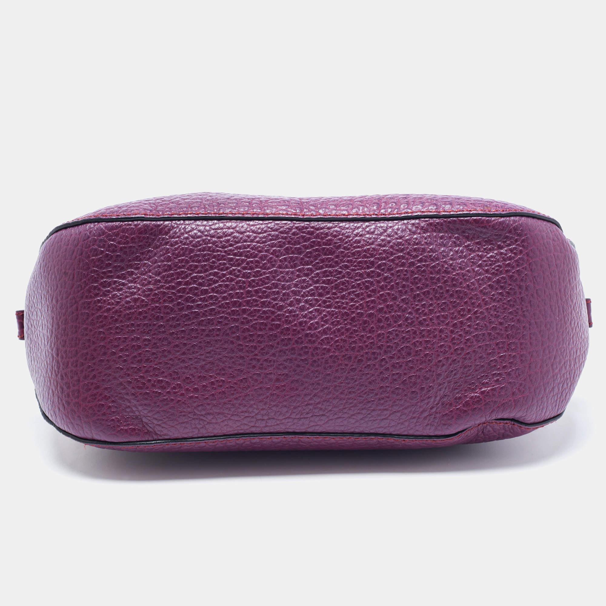 Women's Burberry Purple Leather Orchard Bowler Bag