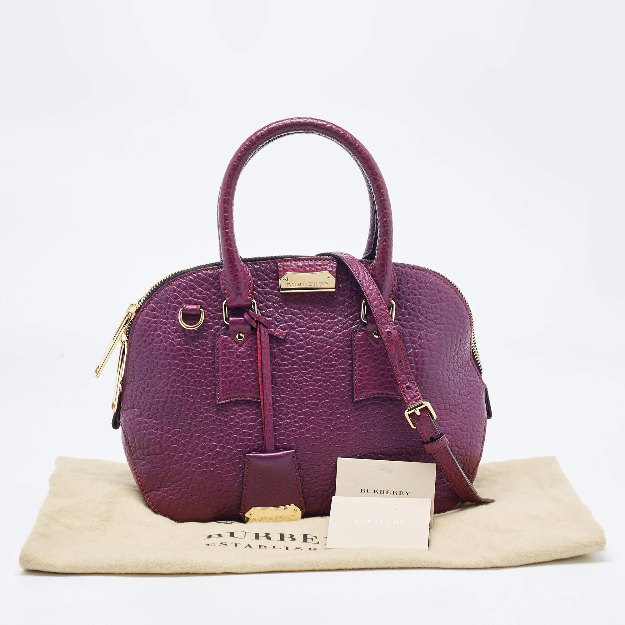 Burberry Purple Leather Orchard Bowler Bag For Sale at 1stDibs