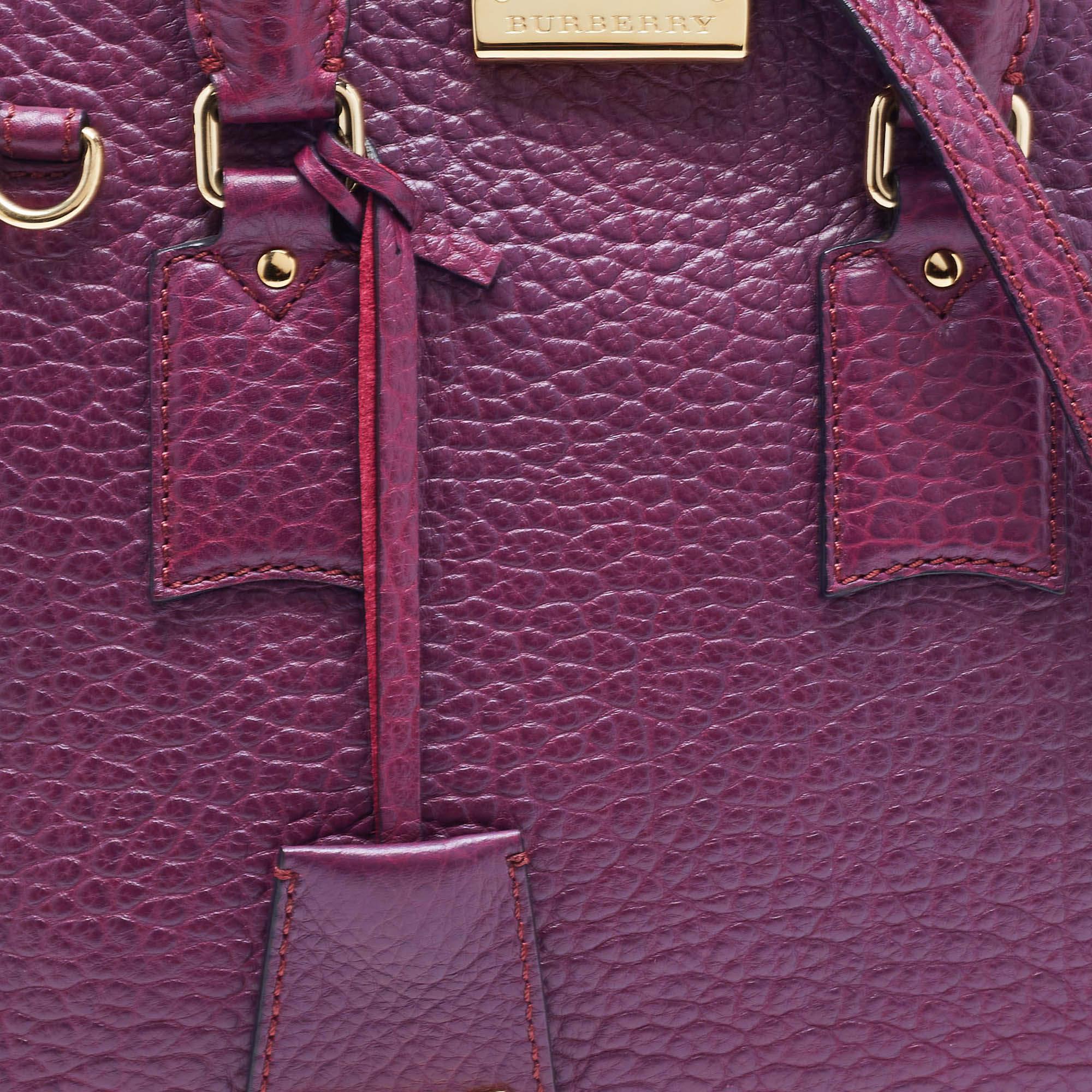 Burberry Purple Leather Orchard Bowler Bag 2