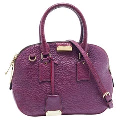 Burberry Purple Leather Orchard Bowler Bag