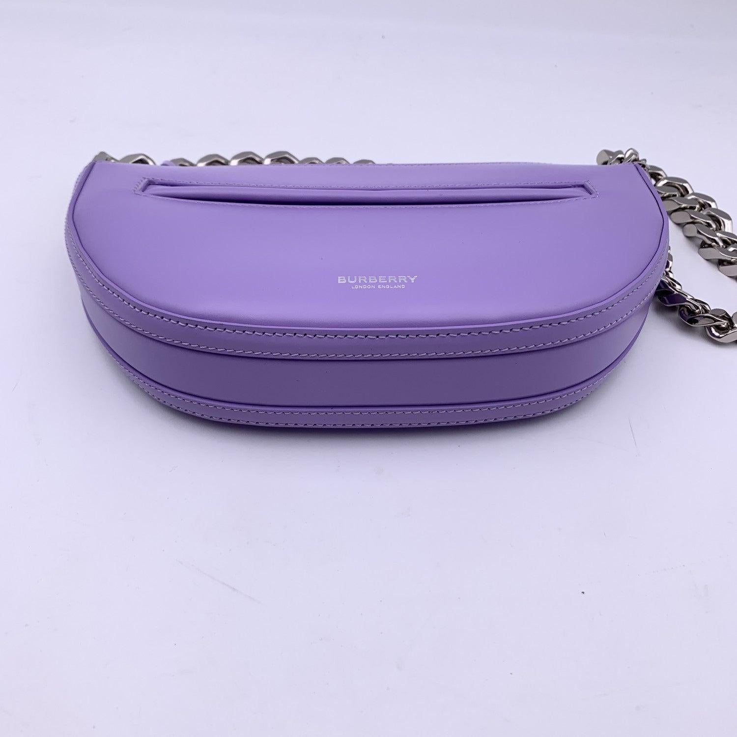 Women's Burberry Purple Lillac Leather Mini Olympia Shoulder Bag
