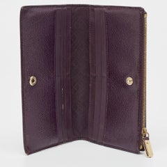 Burberry Purple Patent Leather Zip Bifold Wallet
