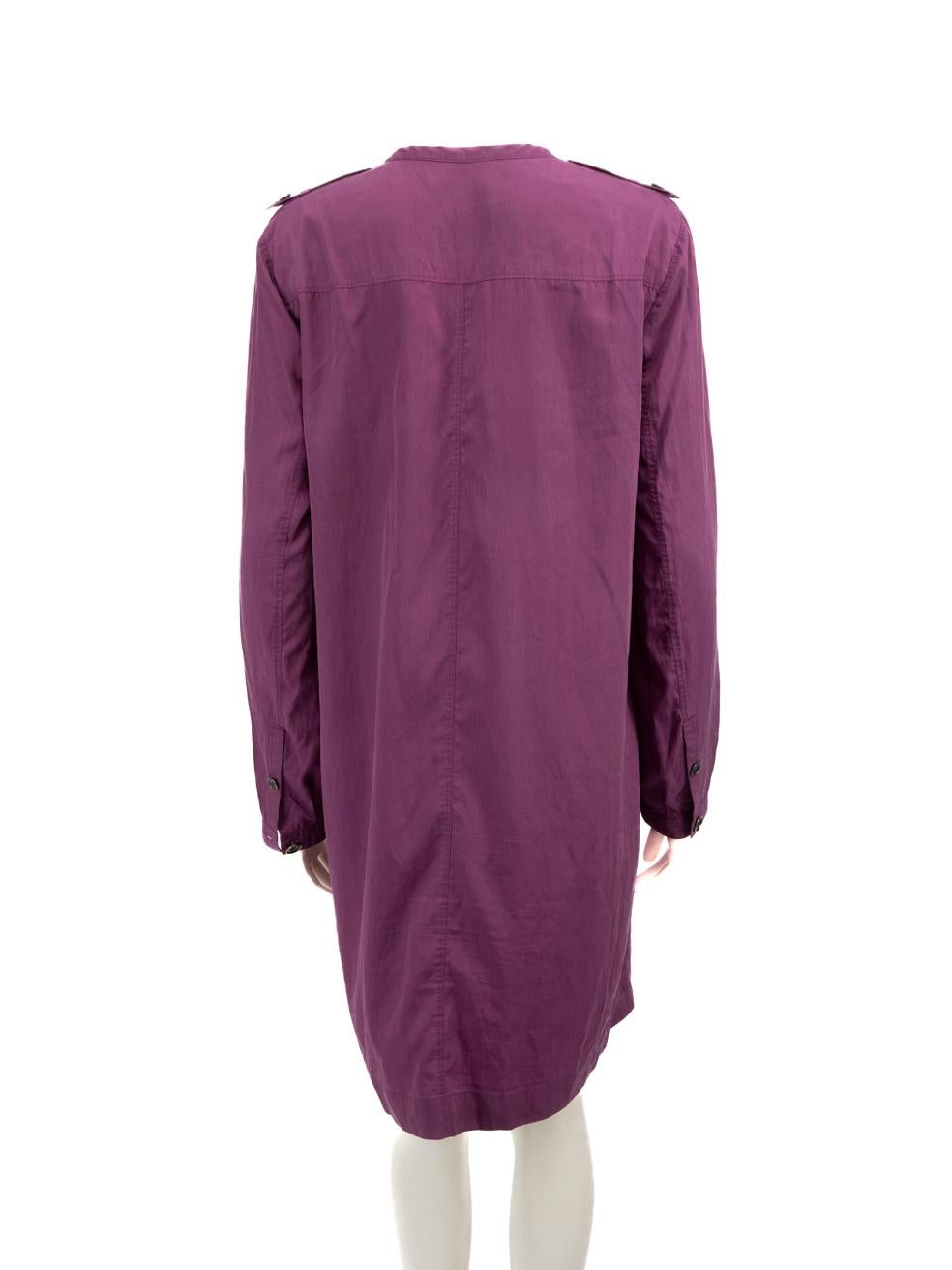 Gray Burberry Purple Shirt Long Sleeve Dress Size L For Sale