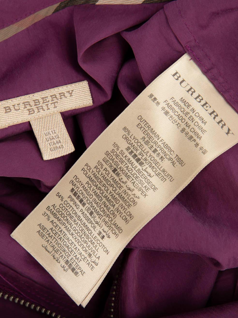 Burberry Purple Shirt Long Sleeve Dress Size L For Sale 4