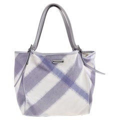 Burberry Purple Supernova Check Canvas And Leather Large Canterbury Tote