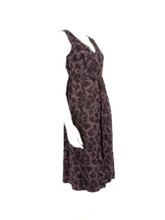 Burberry Purple V Neck Midi Dress Size XS