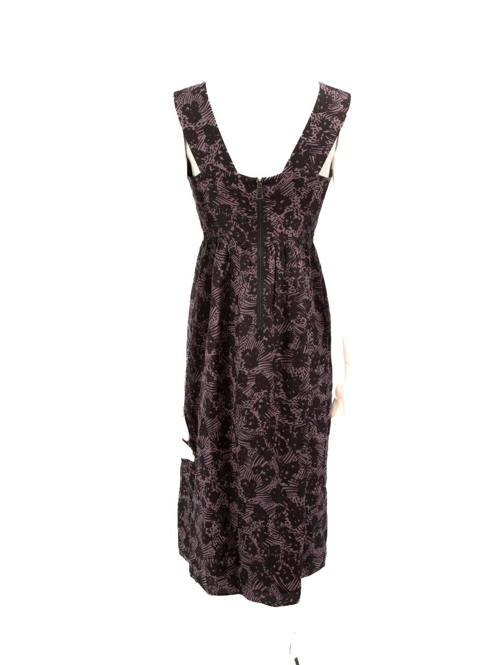 Noir Robe midi à col en V violet Burberry Taille XS en vente