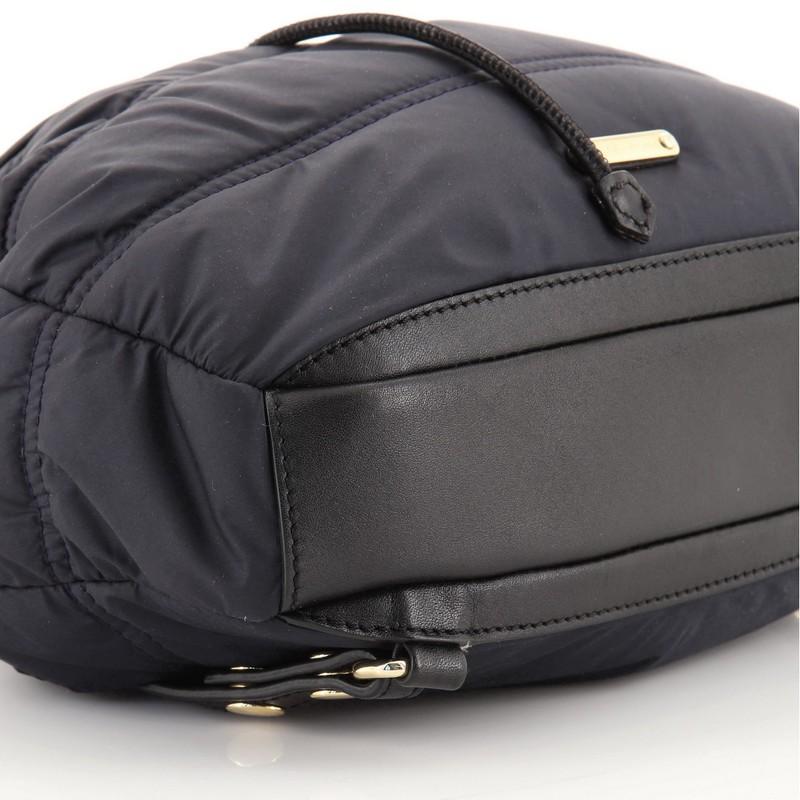 Black Burberry Pushlock Backpack Quilted Nylon Mini