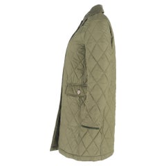Burberry Quilted Coat in Green Polyester