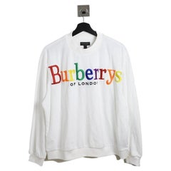 Weißer Burberry-Pullover mit Regenbogen- Font