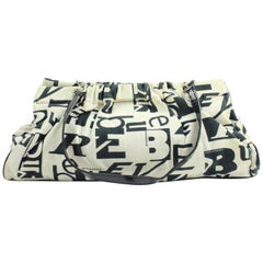 Burberry Ransom Tote 5bura1025 White X Black Patent Leather Satchel