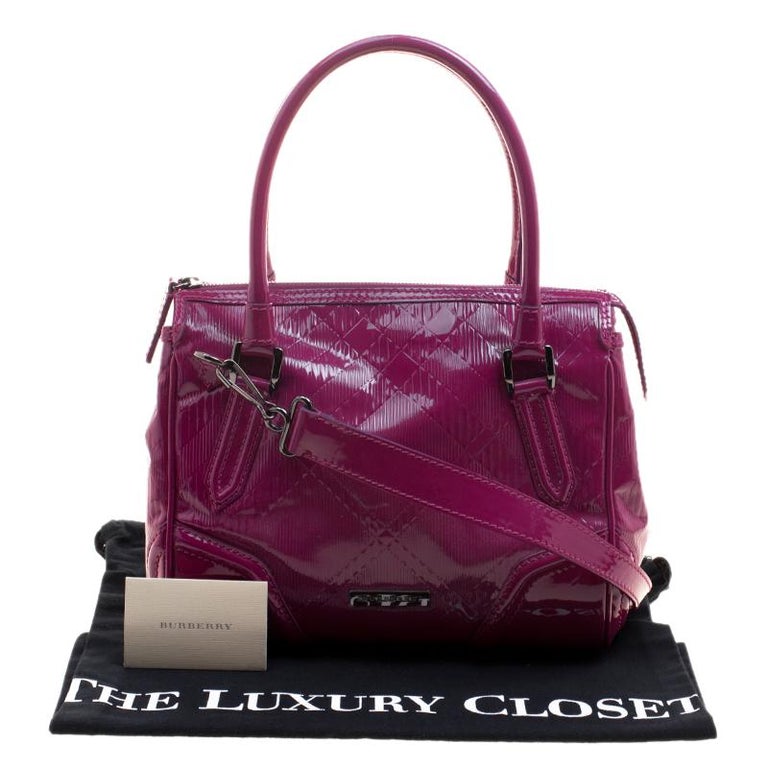 Burberry Raspberry Sorbet Patent Leather Top Handle Bag at 1stDibs