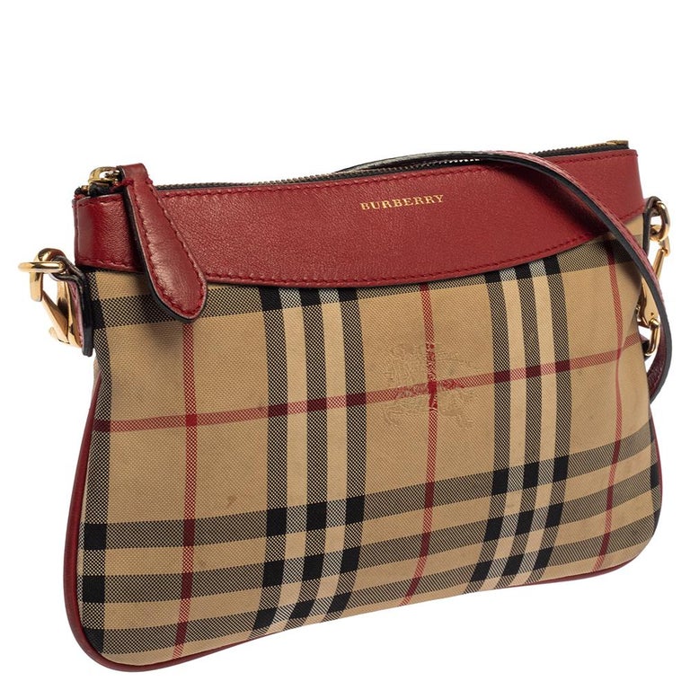 Burberry Red/Beige Haymarket Check Fabric and Leather Peyton Crossbody Bag  at 1stDibs | burberry peyton haymarket crossbody, burberry haymarket check  crossbody bag