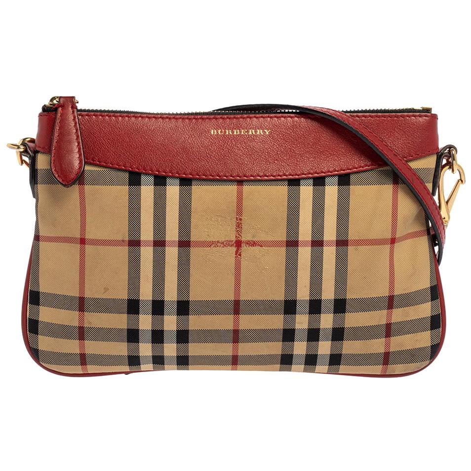 Burberry Red/Beige Haymarket Check Fabric and Leather Peyton Crossbody Bag  at 1stDibs | burberry peyton haymarket crossbody, burberry haymarket check crossbody  bag