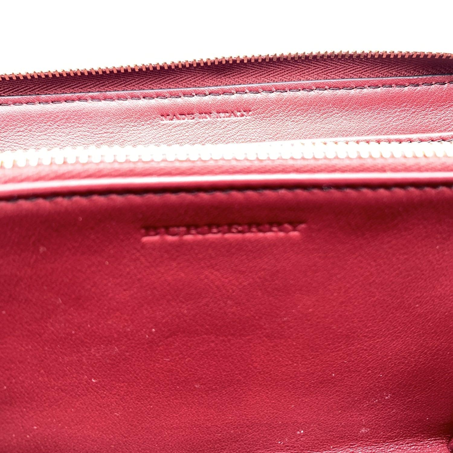 Burberry Red Beige Nova Check Elmore Zippy Long Continental Wallet 1