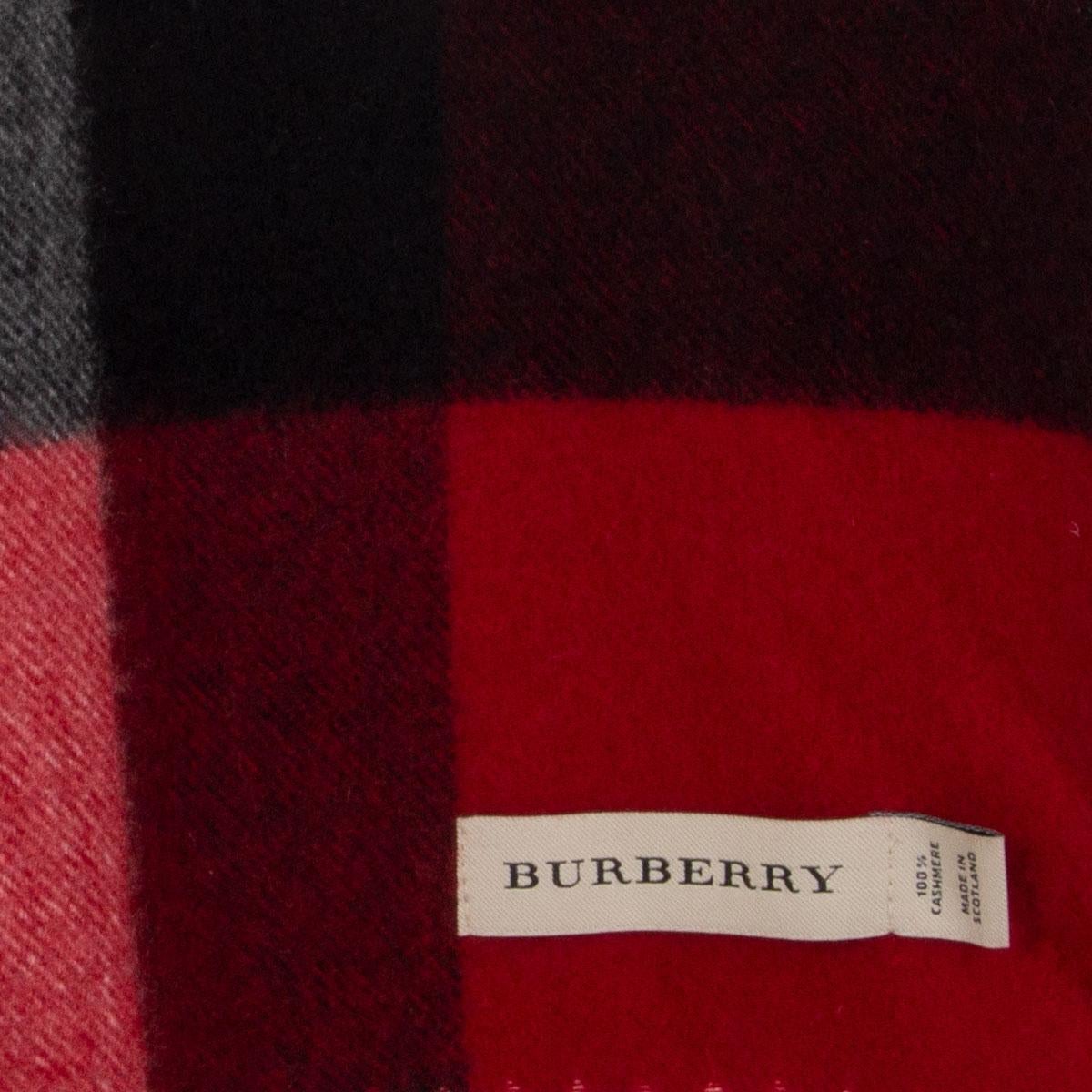 Black BURBERRY red black white cashmere Muffler Winter Scarf