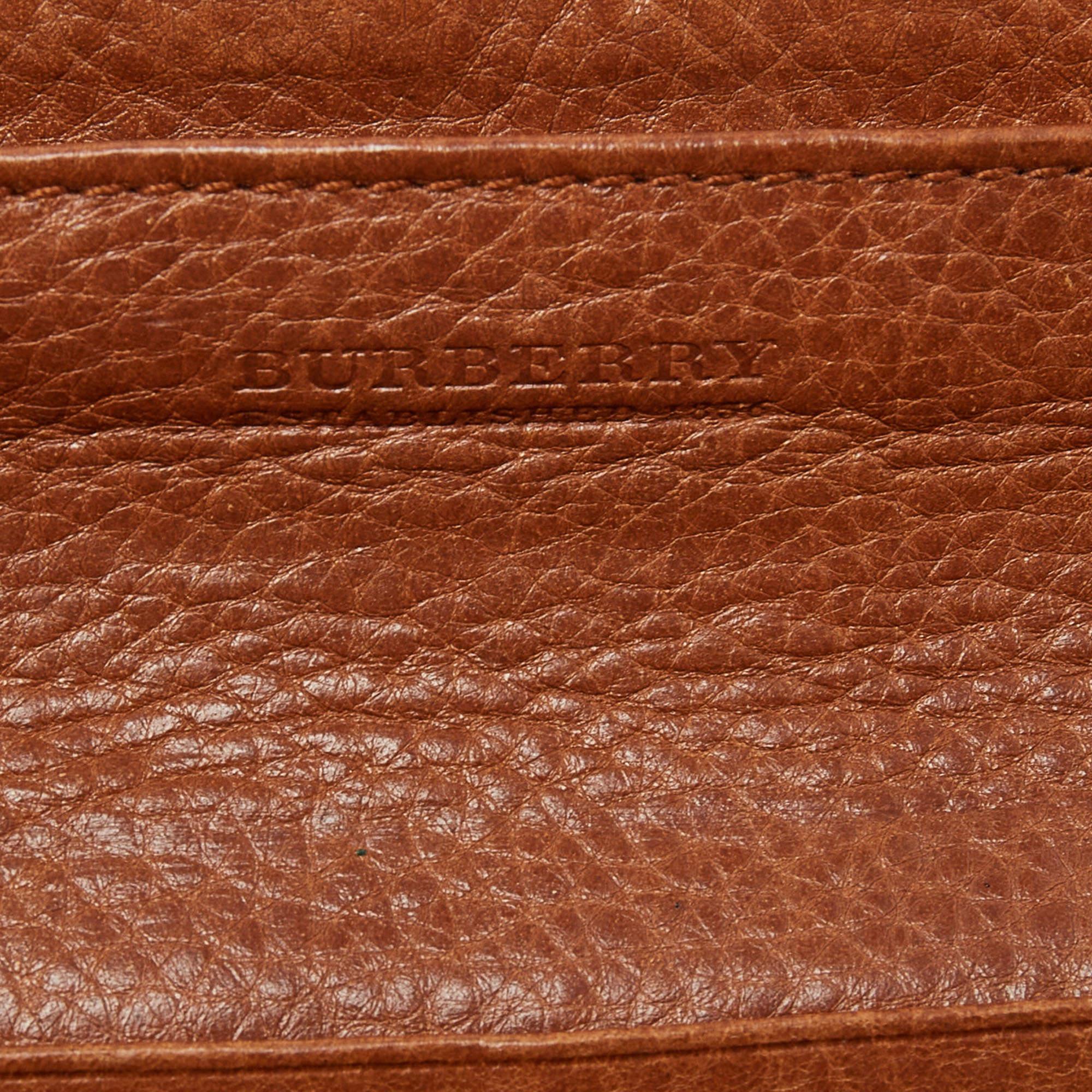 Burberry Rot/Braun Nylon und Leder Streifen Klappe Kontinental Brieftasche 2
