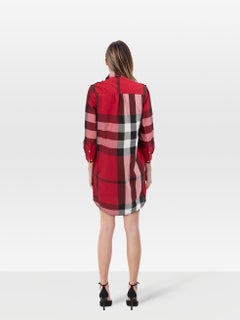 Burberry Red Check Shirt Dress Size XS