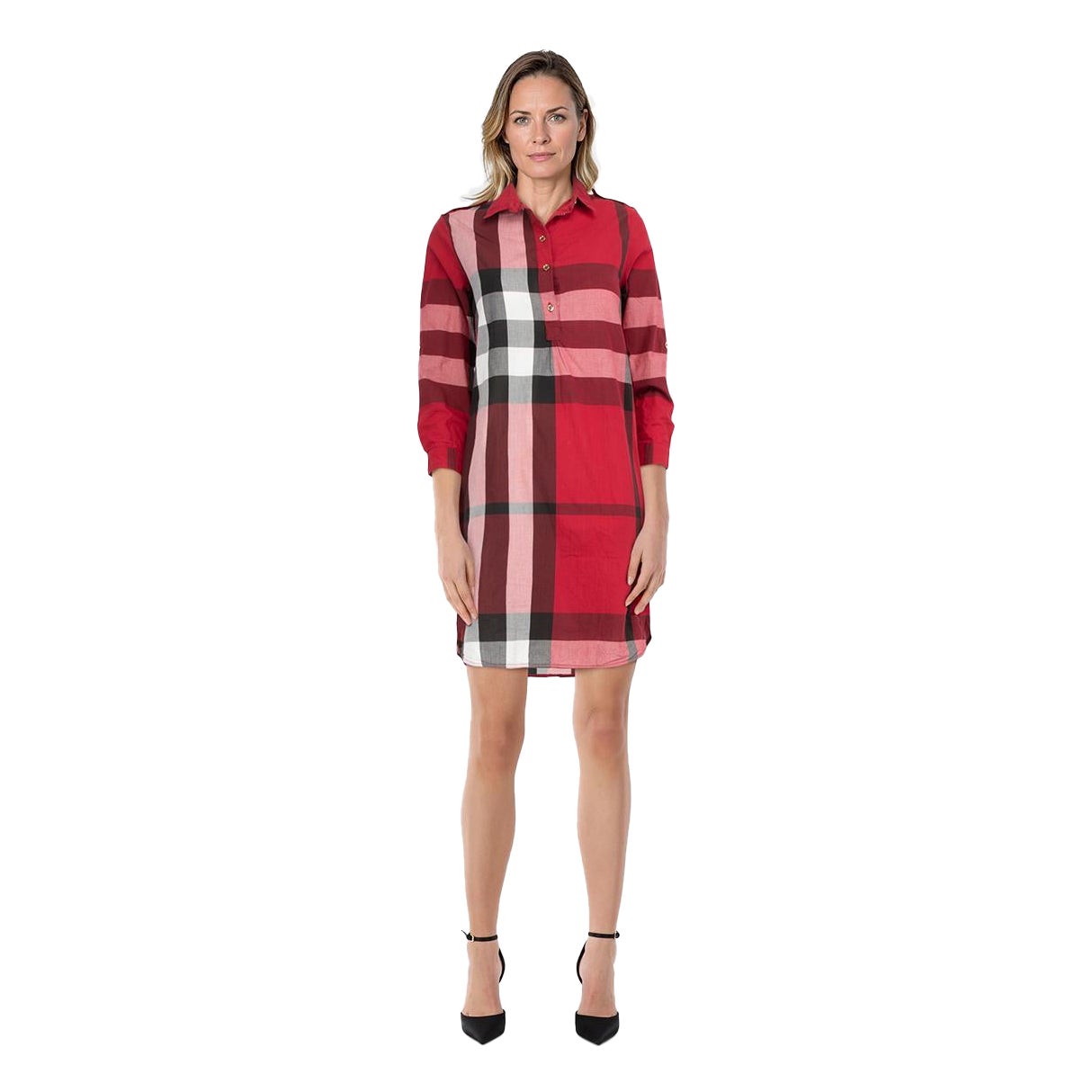 Burberry Red Check Shirt Dress Size XS