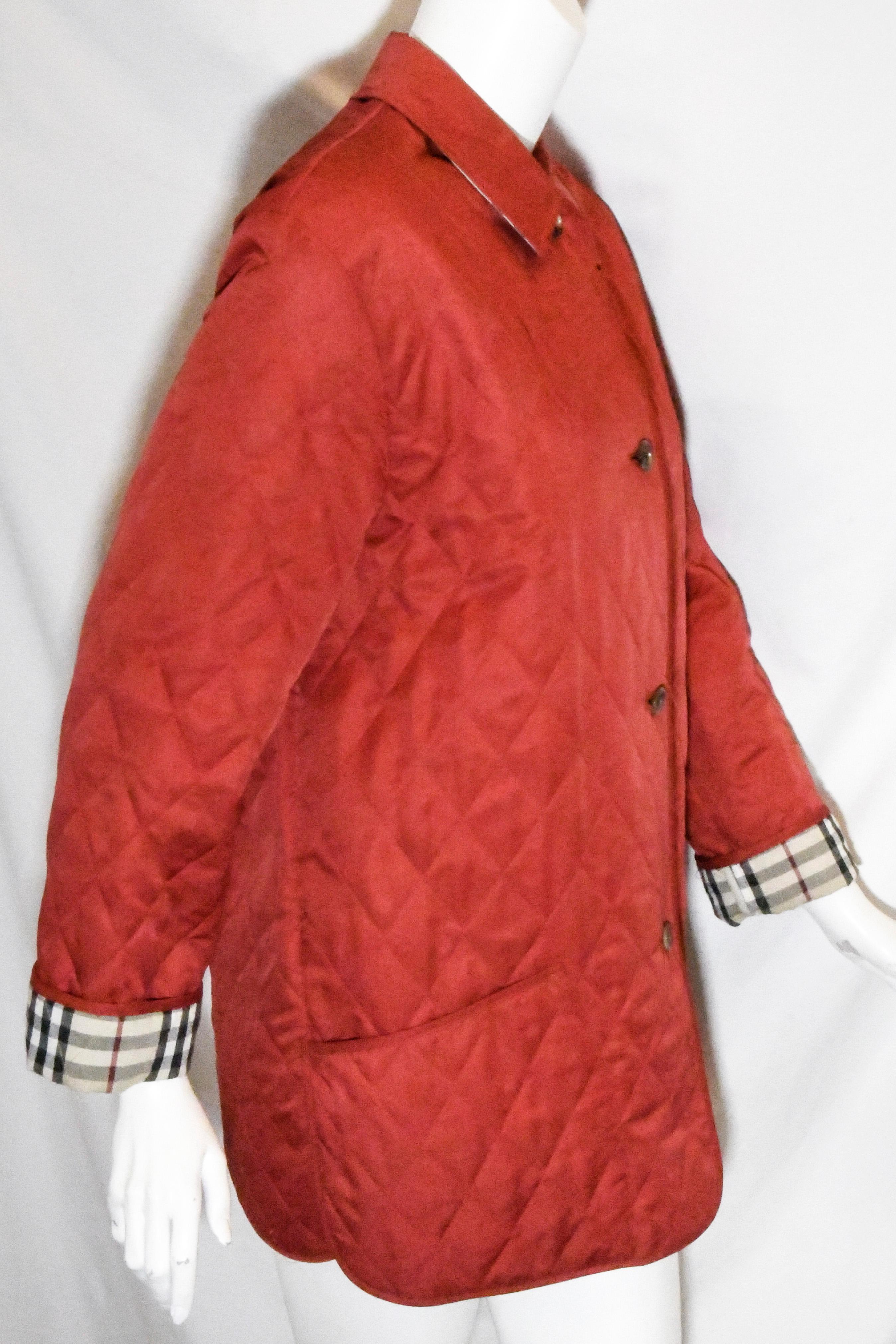 red quilted burberry jacket