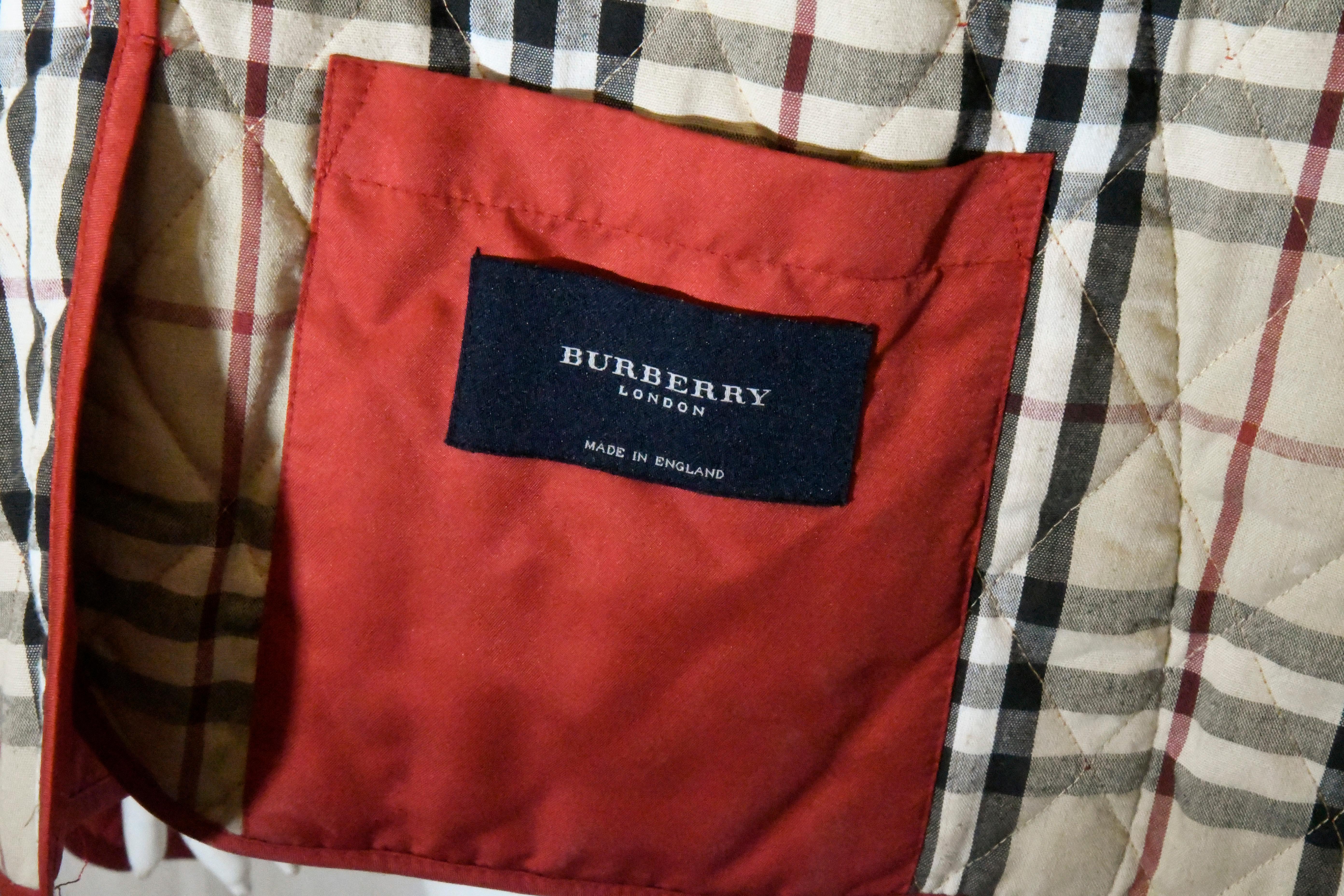 burberry red quilted jacket