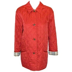 Burberry Red Diamond Quilted Jacket