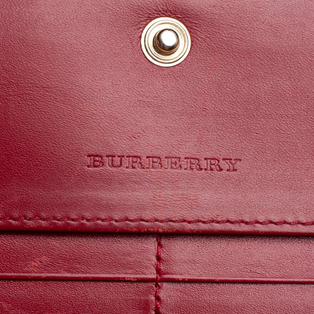Burberry Red Embossed Patent Leather Penrose Continental Wallet 3