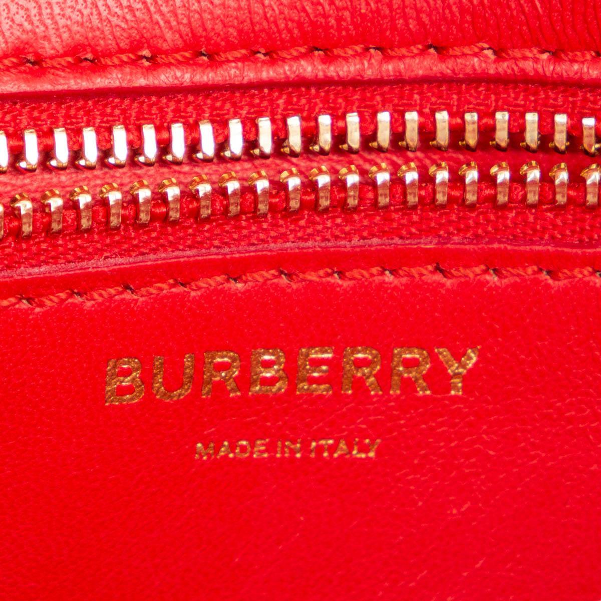 Red BURBERRY red grainy leather TB SMALL Shoulder Bag For Sale