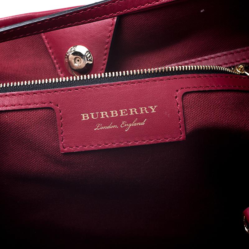 Burberry Red Haymarket Check PVC Small Canterbury Tote 5