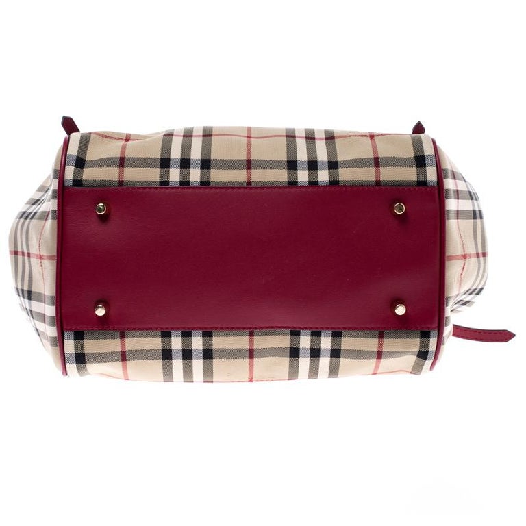 red plaid burberry purse
