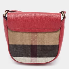 Borsa a tracolla con nodo in tela e pelle di Burberry Red House Check