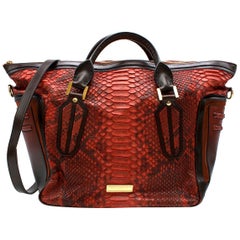 Burberry Red Large Python Travel Bag