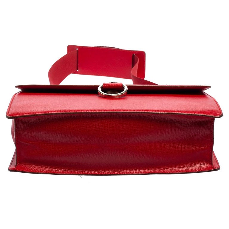 Burberry Red Leather Flap Slim Shoulder Bag at 1stDibs