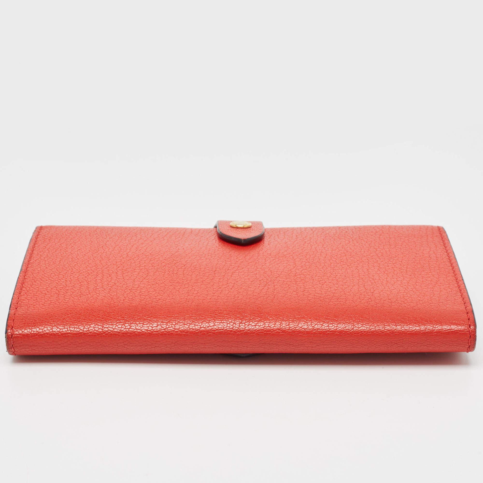 Burberry Red Leather Harlow Continental Wallet For Sale 4
