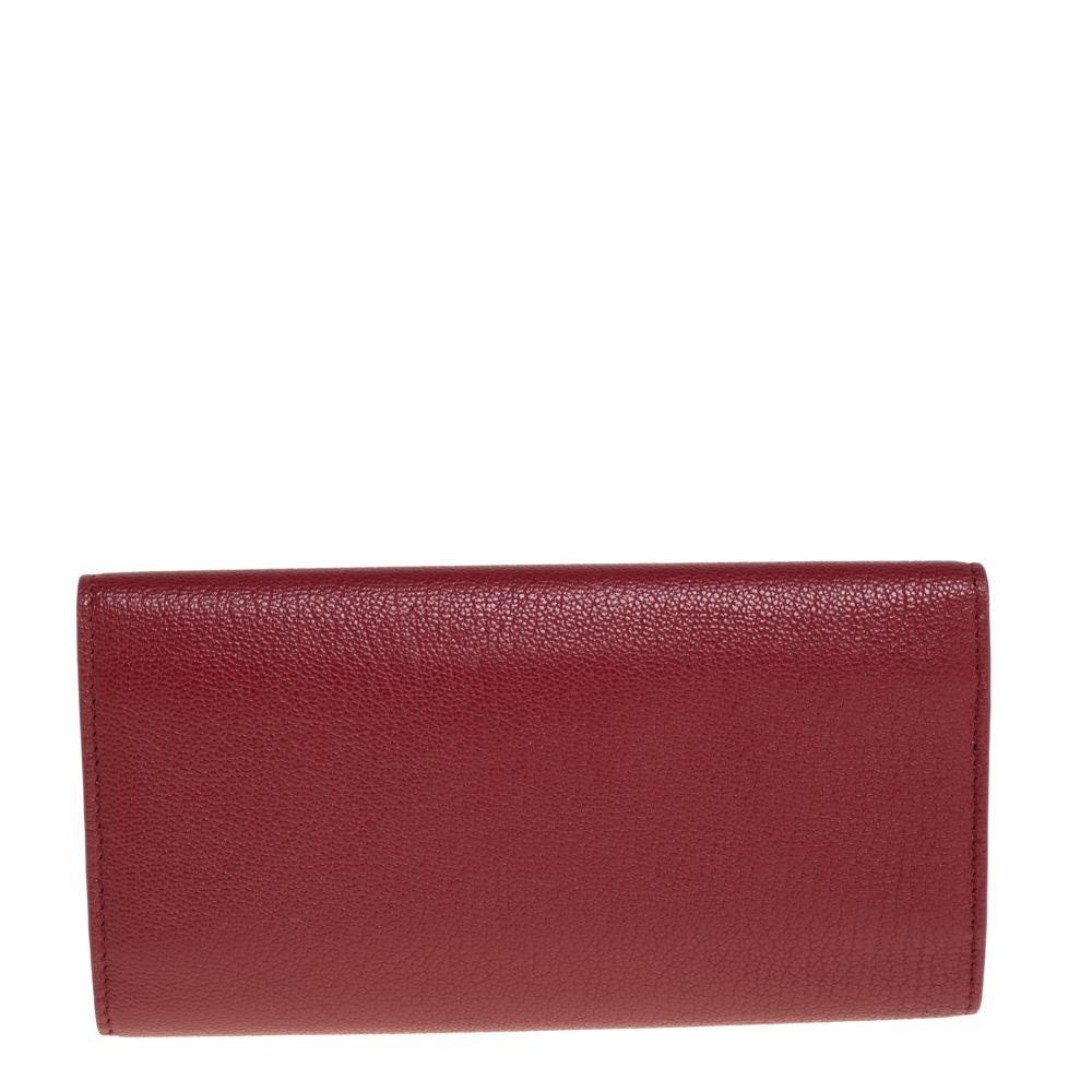Brown Burberry Red Leather Highbury Continental Wallet