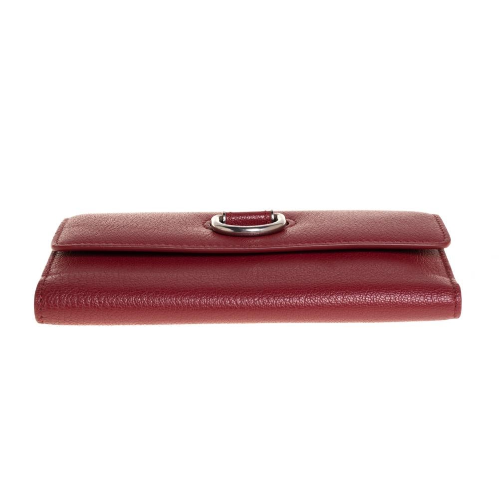 Burberry Red Leather Highbury Continental Wallet 1