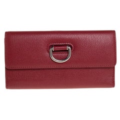 Burberry Red Leather Highbury Continental Wallet