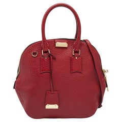 Burberry Red Leather Orchard Bowler Bag