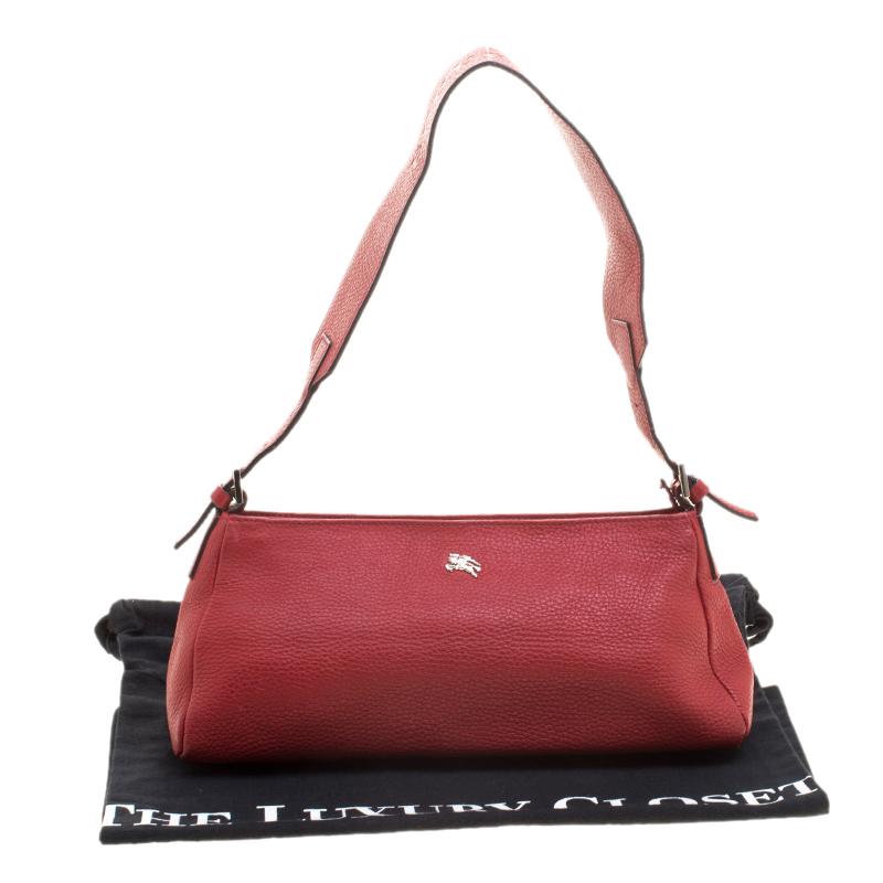 Burberry Red Leather Pochette Shoulder Bag 7