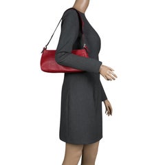 Burberry Red Leather Pochette Shoulder Bag