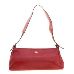 Burberry Red Leather Pochette Shoulder Bag
