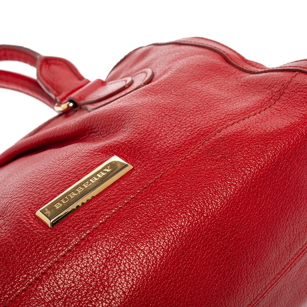 Burberry Red Leather Satchel 10
