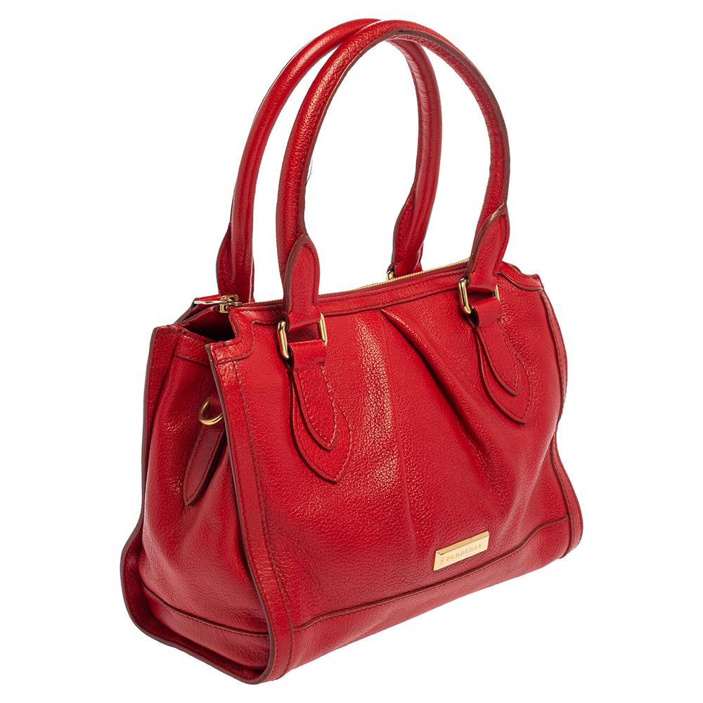 Women's Burberry Red Leather Satchel