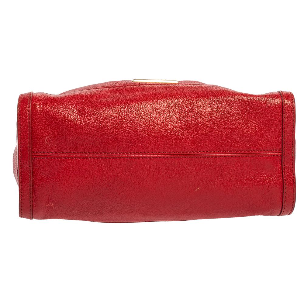 Burberry Red Leather Satchel 1