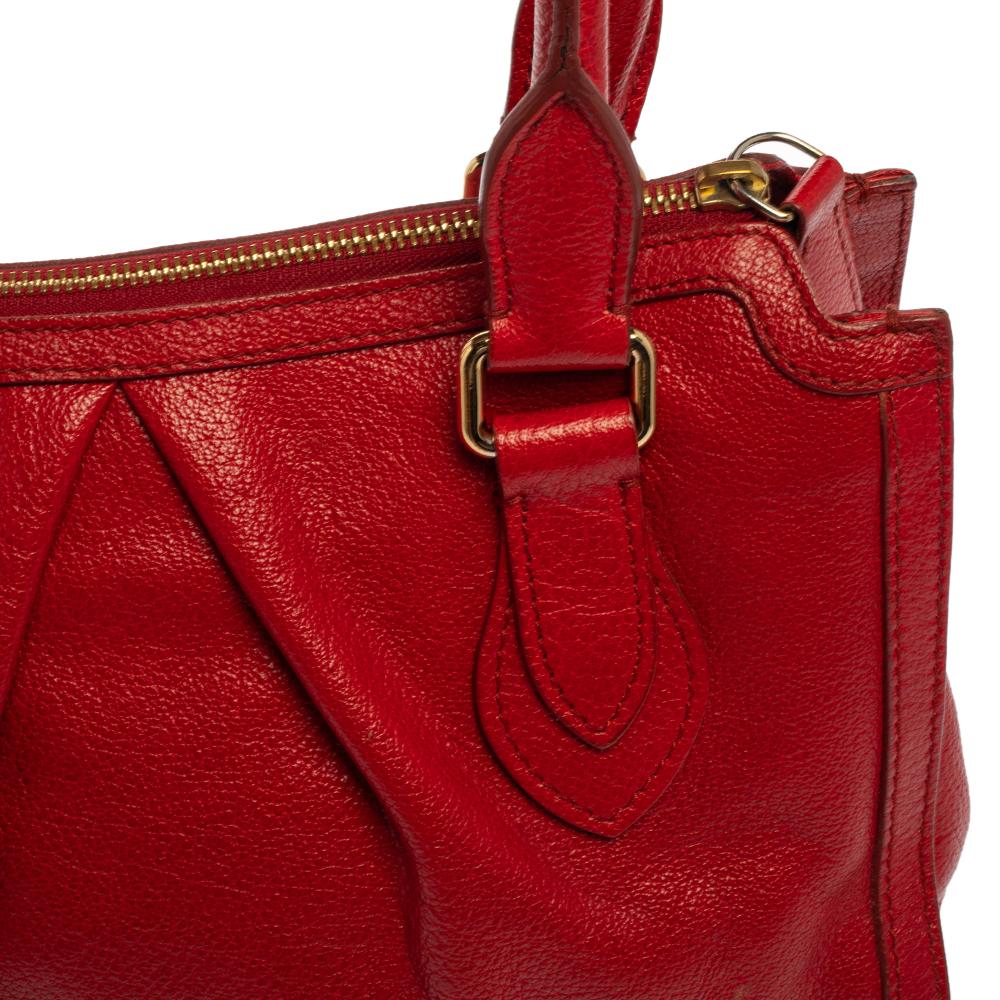 Burberry Red Leather Satchel 4