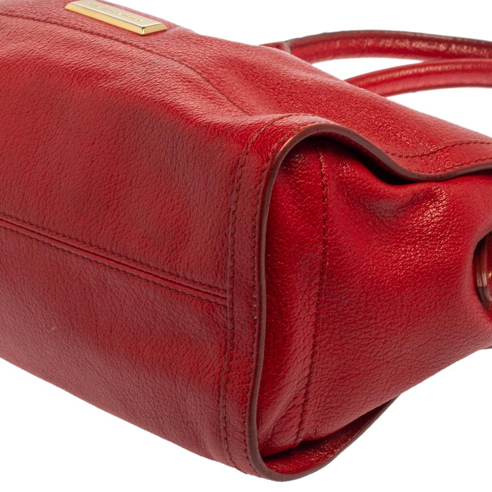 Burberry Red Leather Satchel 5